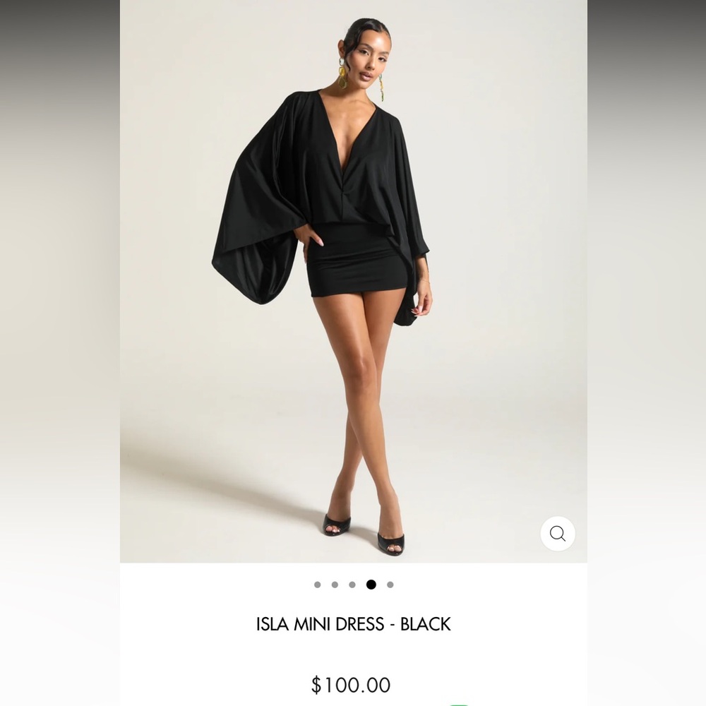 Elegant Black Mini Dress with Cape Sleeves